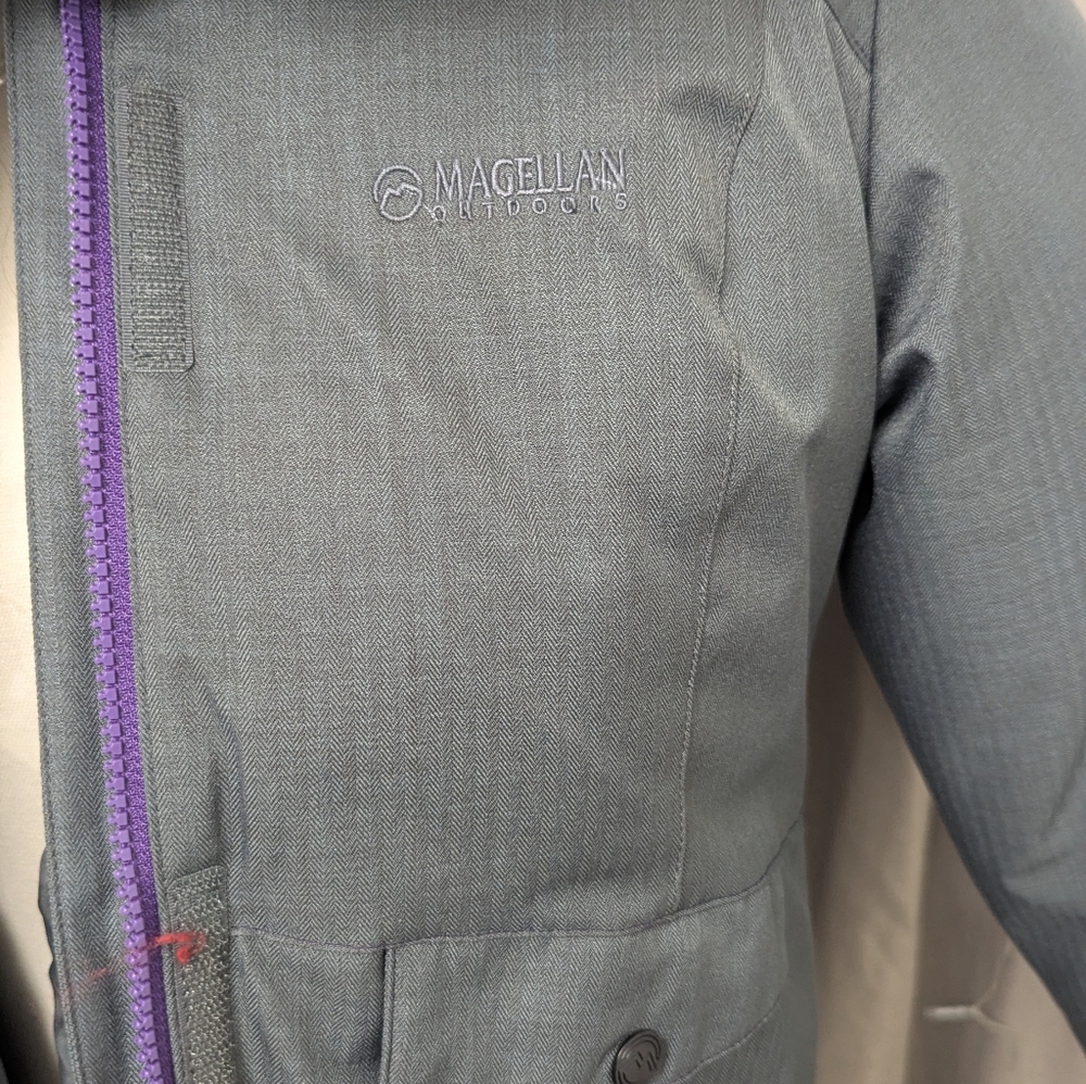 Magellan Outdoors 2 layer Purple Hooded Coat Girls Size Large - Picture 6 of 10